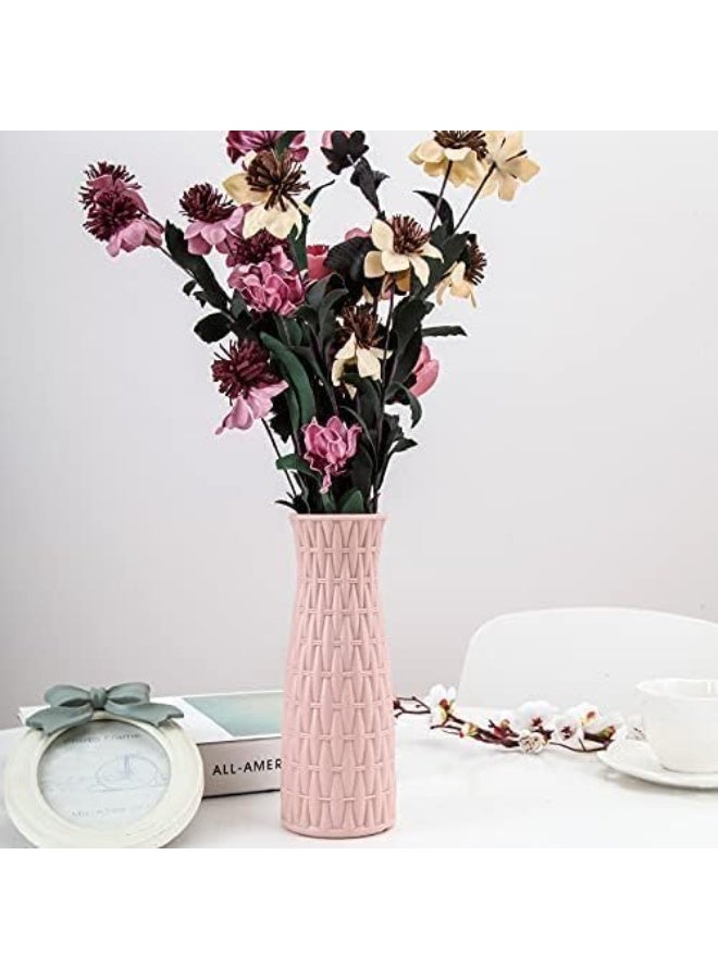 ChicAbode السيراميك تبدو الزهرية البلاستيكية، الزهرية غير القابلة للكسر، للزهور الزهرية الزهرية للقطع المركزية أو ديكور المنزل غرفة المعيشة الداخلية، الزهرية الزهرية الحديثة الزخرفية لغرفة المعيشة المكتب الوردي - Image 3